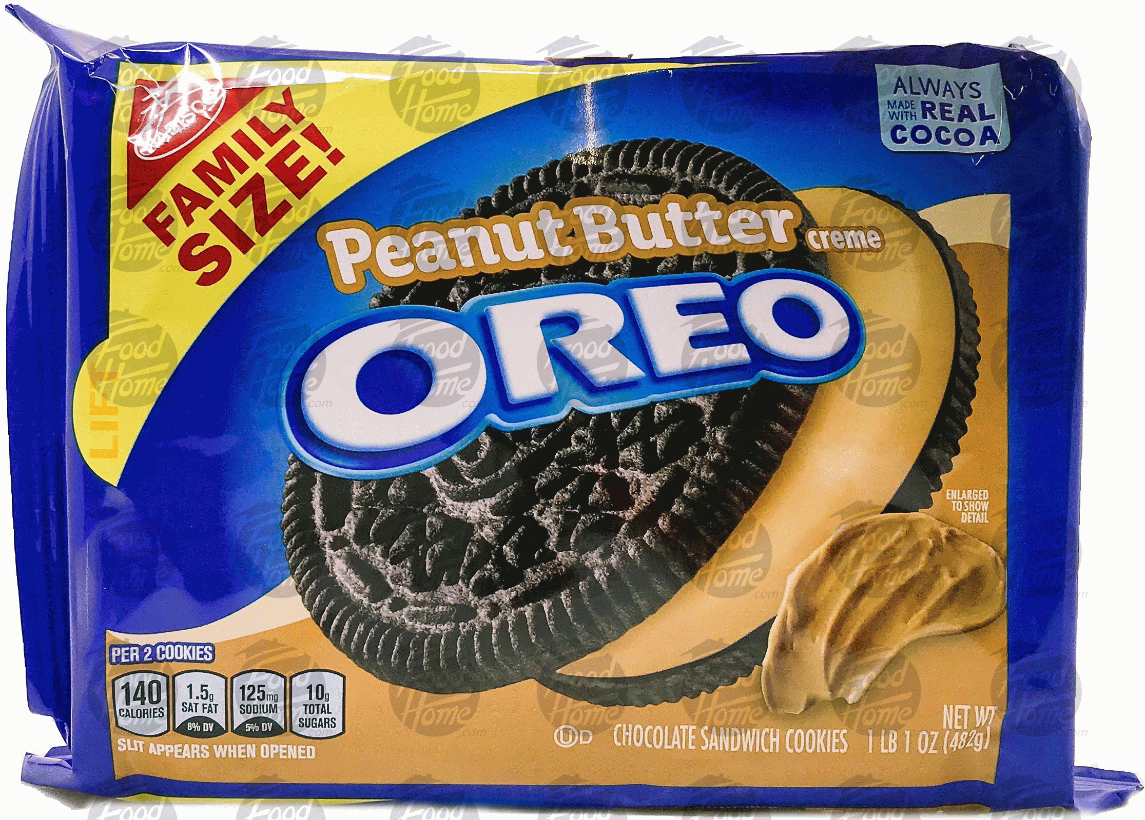 Nabisco Oreo  peanut butter creme filled oreo cookies, family size, wrapper Full-Size Picture